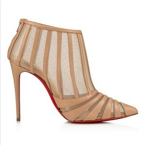 Christian Louboutin BALEINE 100 Nude Bootie Size 41